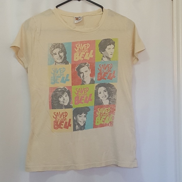 Vtg Saved By The Bell T-shirt Tee Off White Cream - Picture 1 of 4